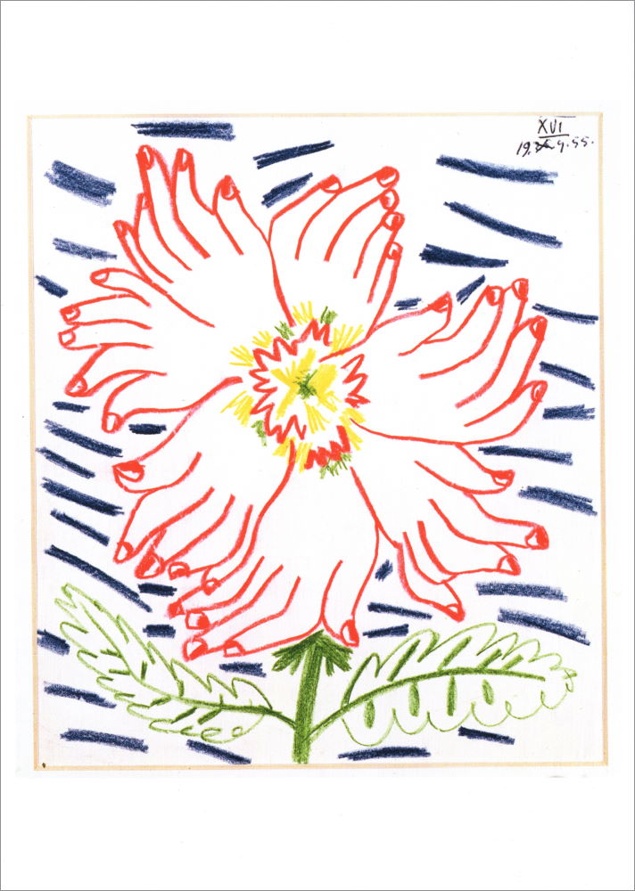 Kunstkarte Pablo Picasso "Nr. XVI: Blume geformt aus Händen"