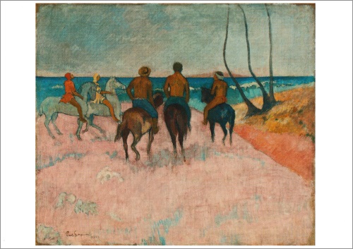 Kunstkarte Paul Gauguin "Reiter am Strand"