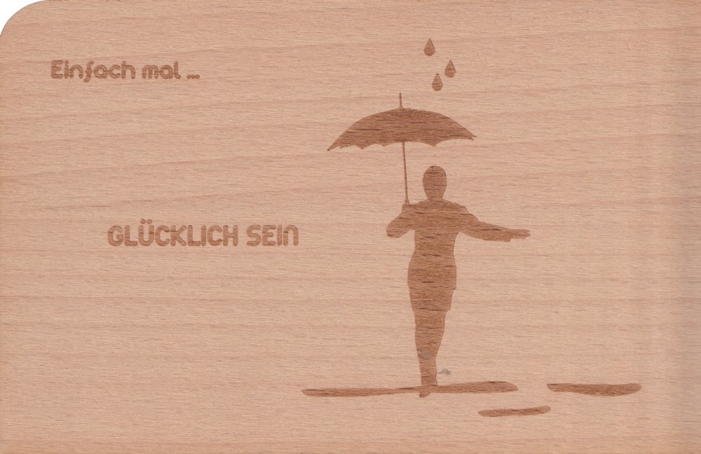 Holzpostkarte "Einfach mal... Glücklich sein"