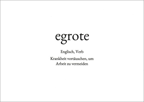 Wortschatz-Postkarte "egrote"