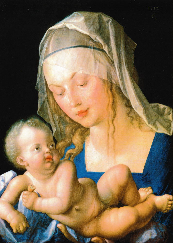 Kunstkarte Albrecht Dürer "Madonnna mit der Birnenschnitte"