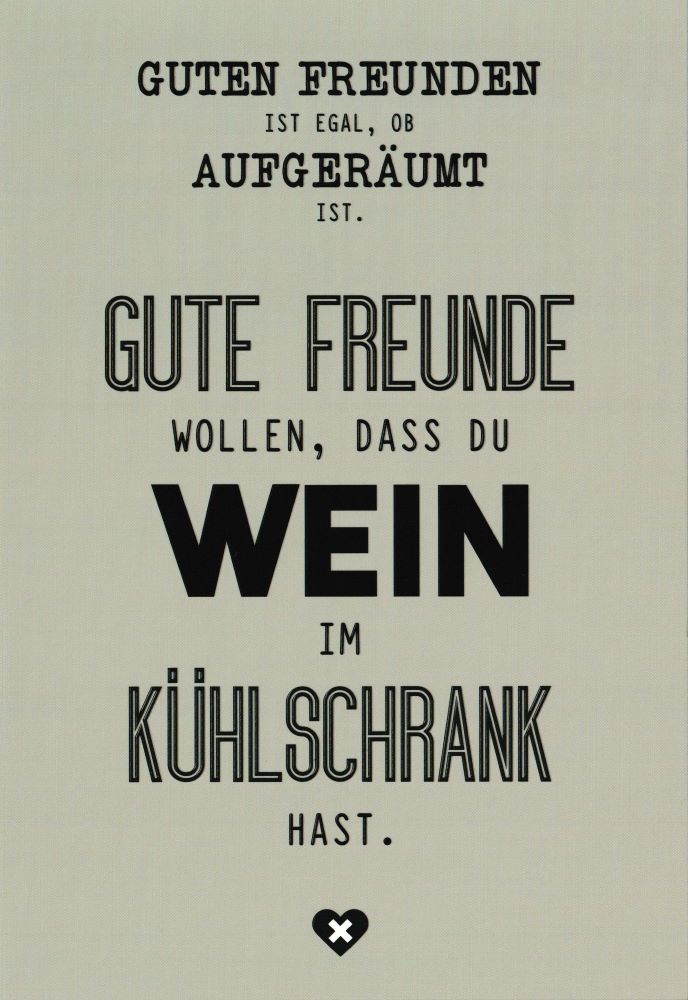 EuroformatPostkarte Sprüche & Humor "Guten Freunden ist"