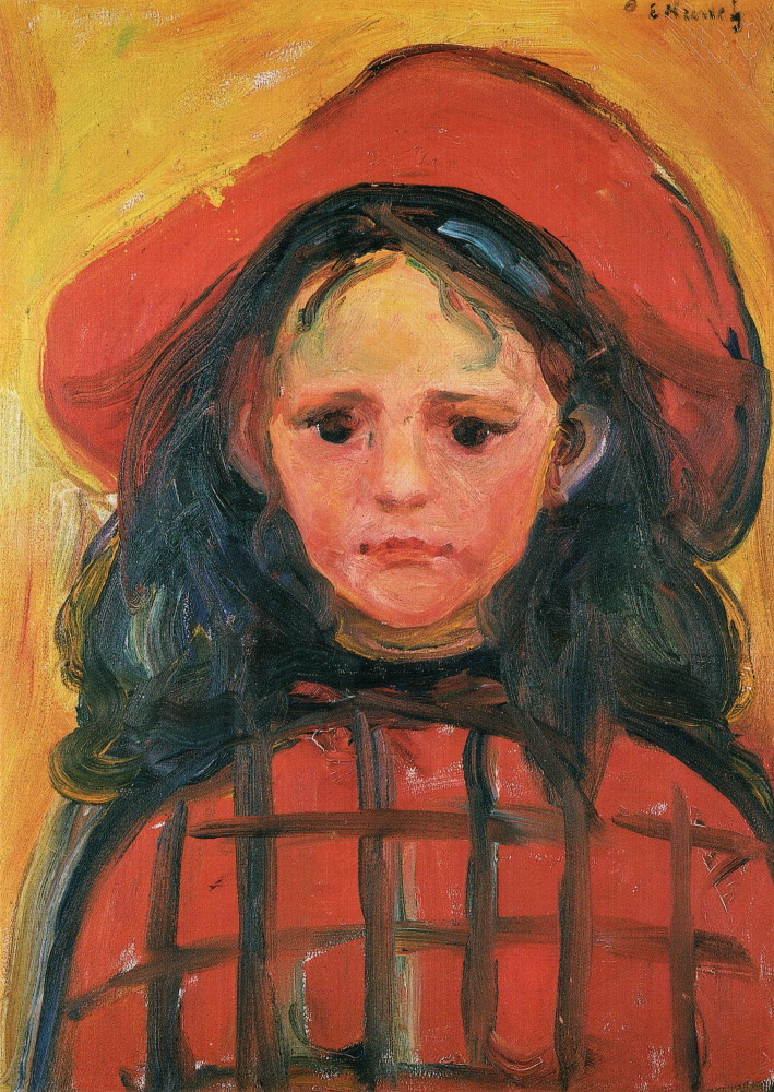 Kunstkarte Edvard Munch "Mädchen mit rotem Hut"