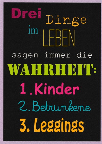 Postkarte Sprüche & Humor "Drei Dinge im Leben sagen"