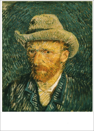 Kunstkarte Vincent van Gogh "Selbstportrait mit grauem Filzhut"