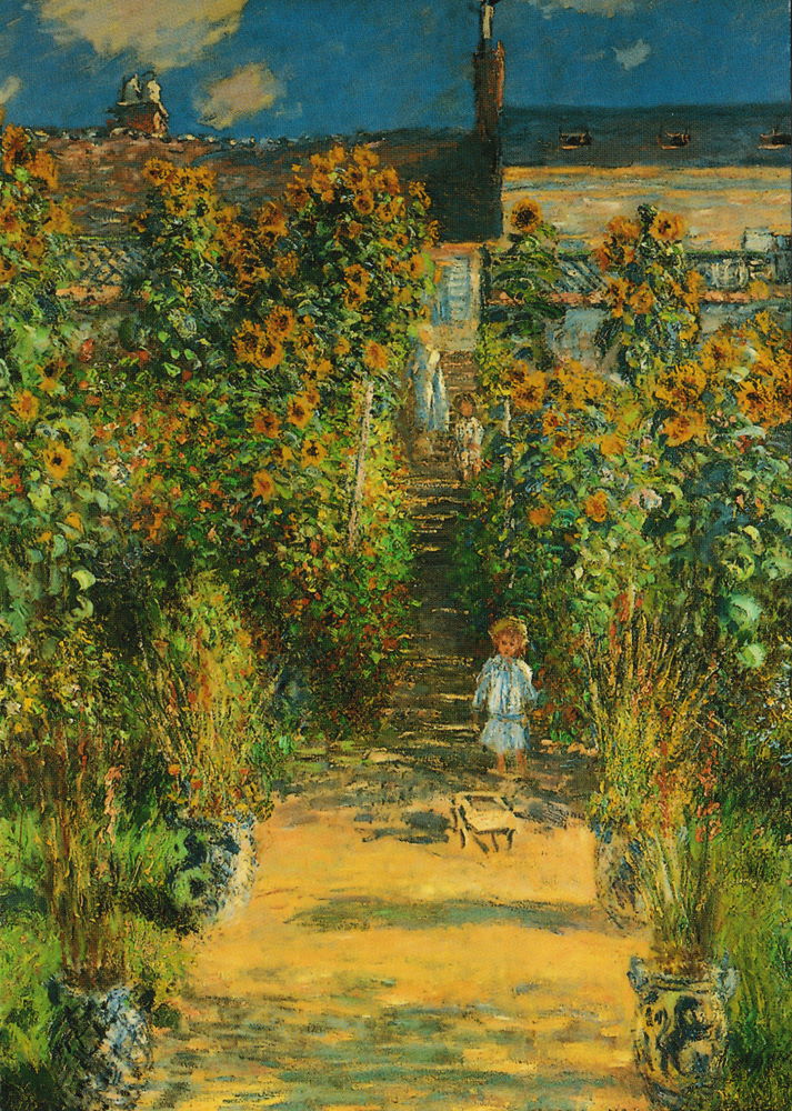 Kunstkarte Claude Monet "Der Garten des Künstlers in Vétheuil"