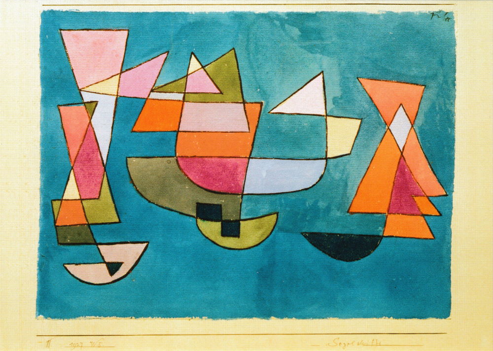 Kunstkarte Paul Klee "Segelschiffe"