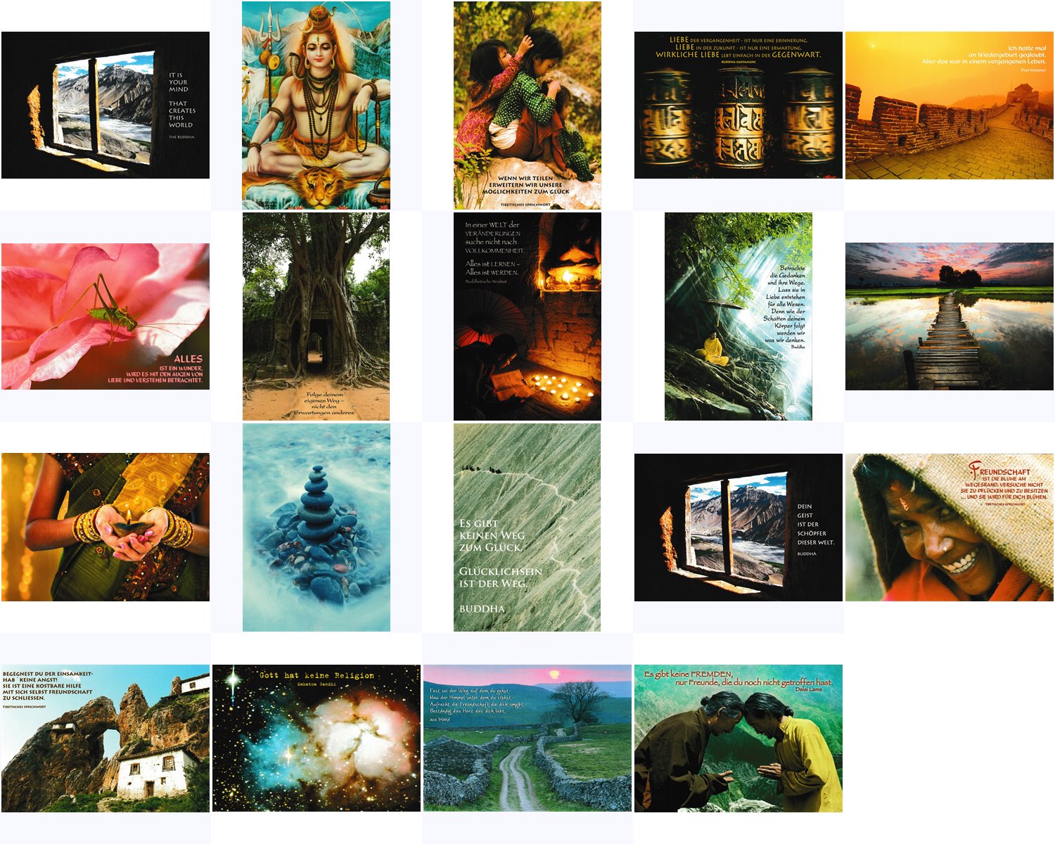 Postkarten-Komplett-Set "Buddhistische Motive"