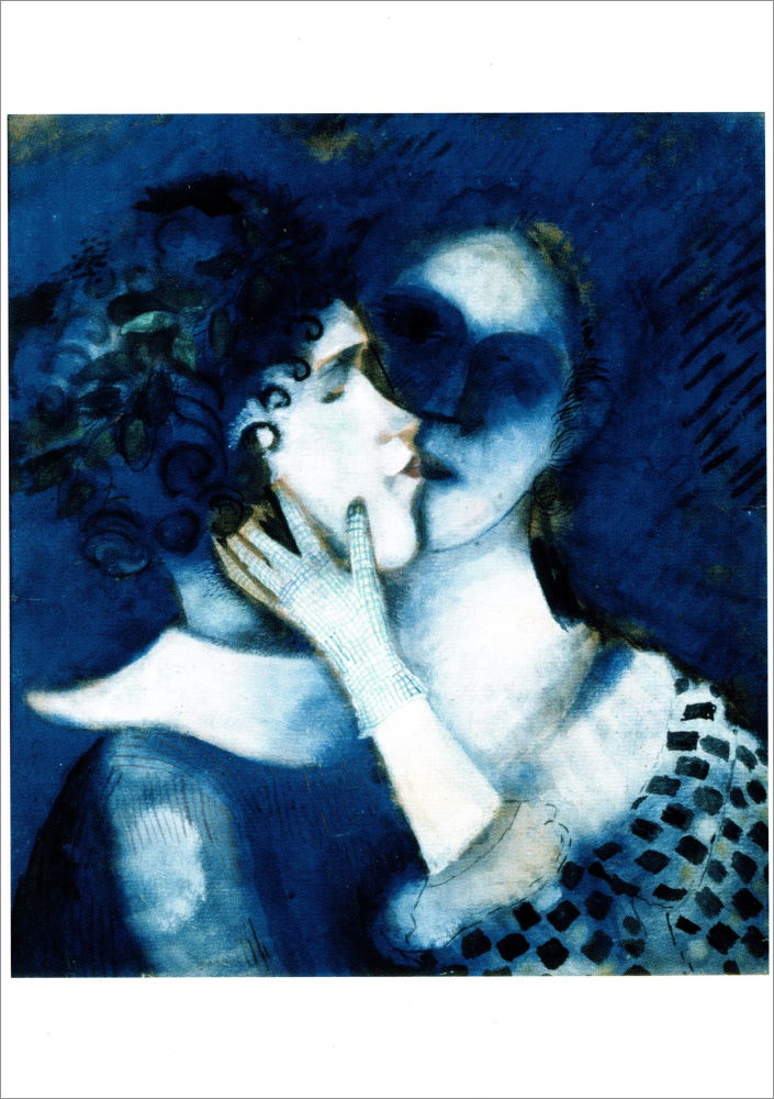 Kunstkarte Marc Chagall "Die Liebenden in Blau"