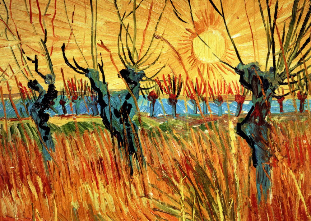 Kunstkarte Vincent van Gogh "Weiden bei Sonnenuntergang"