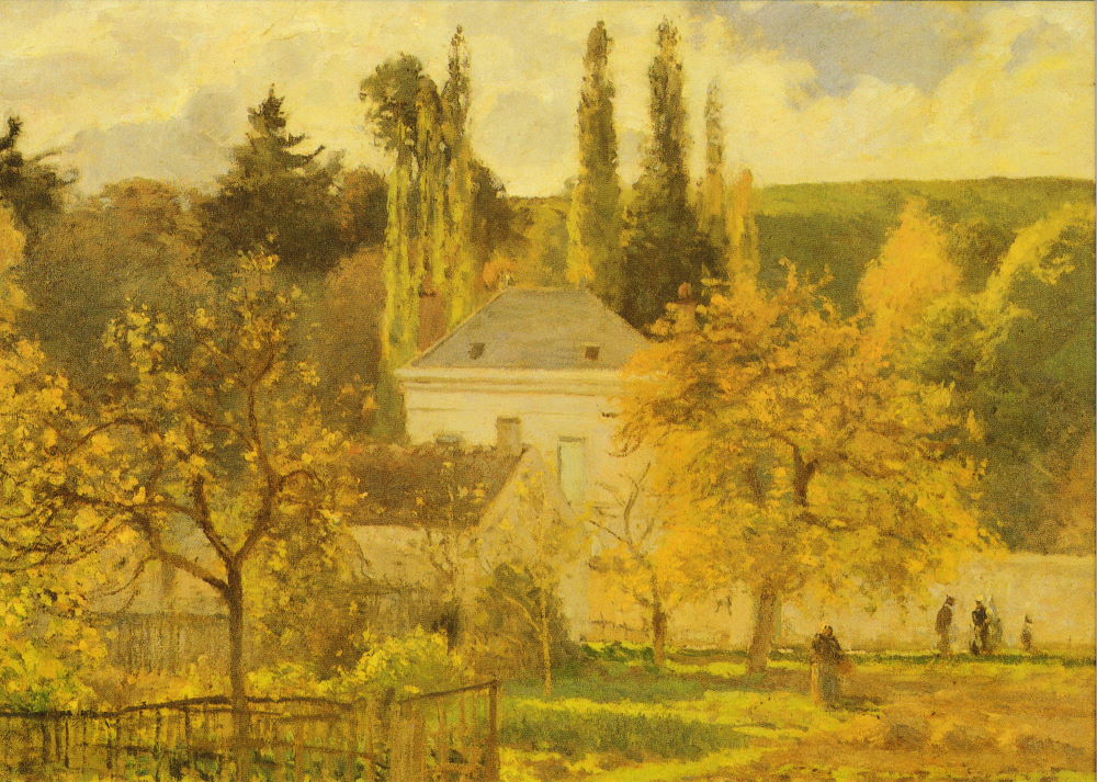 Kunstkarte Camille Pissarro "Villa in der Eremitage (Pontoise)"