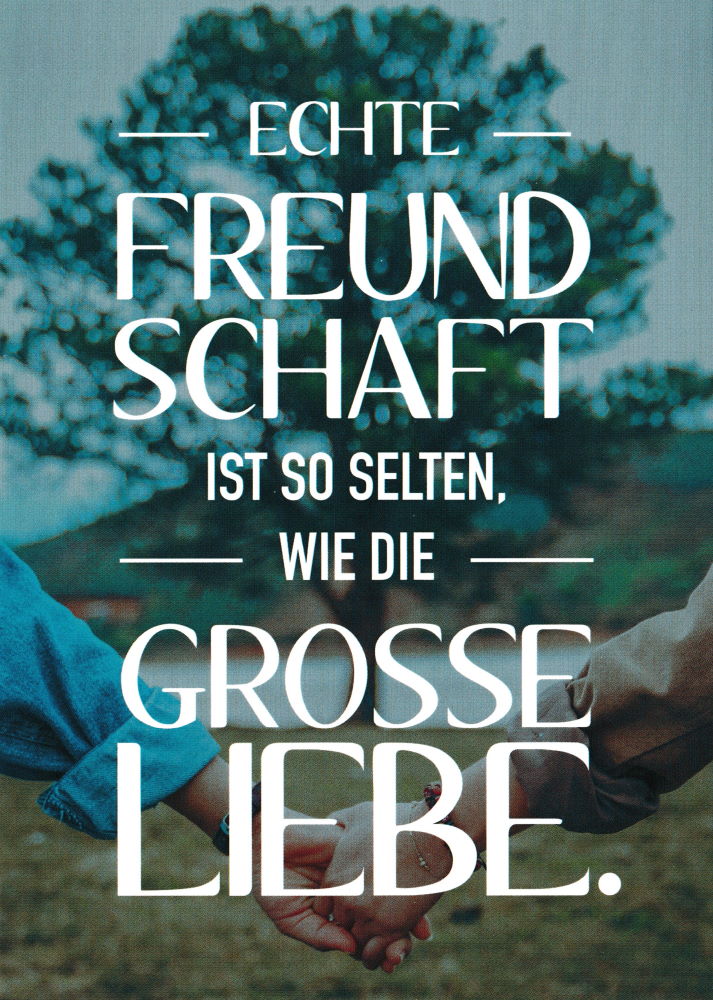 Echte Freunde Fassen Sich An Den Sack Postkarte Besinnliches "Wir sind Freunde. Denk immer"