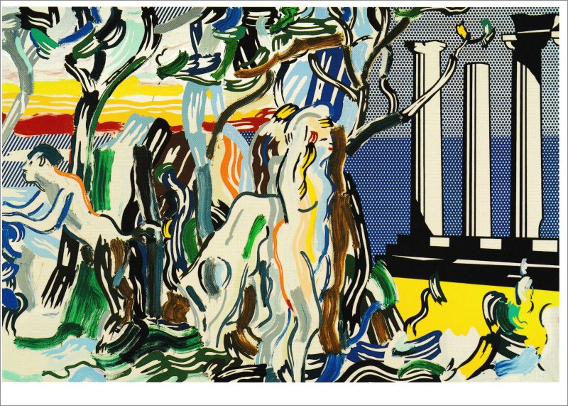 Kunstkarte Roy Lichtenstein "Forest Scene with Temple"