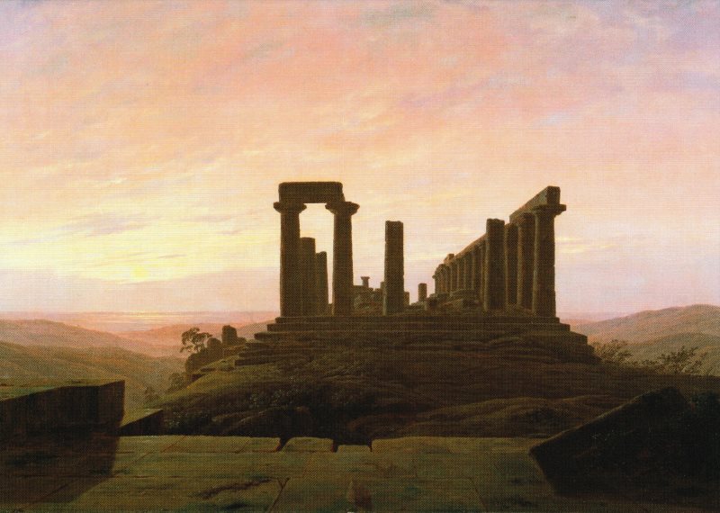 Kunstkarte Caspar David Friedrich "Juno-Tempel in Agrigent"