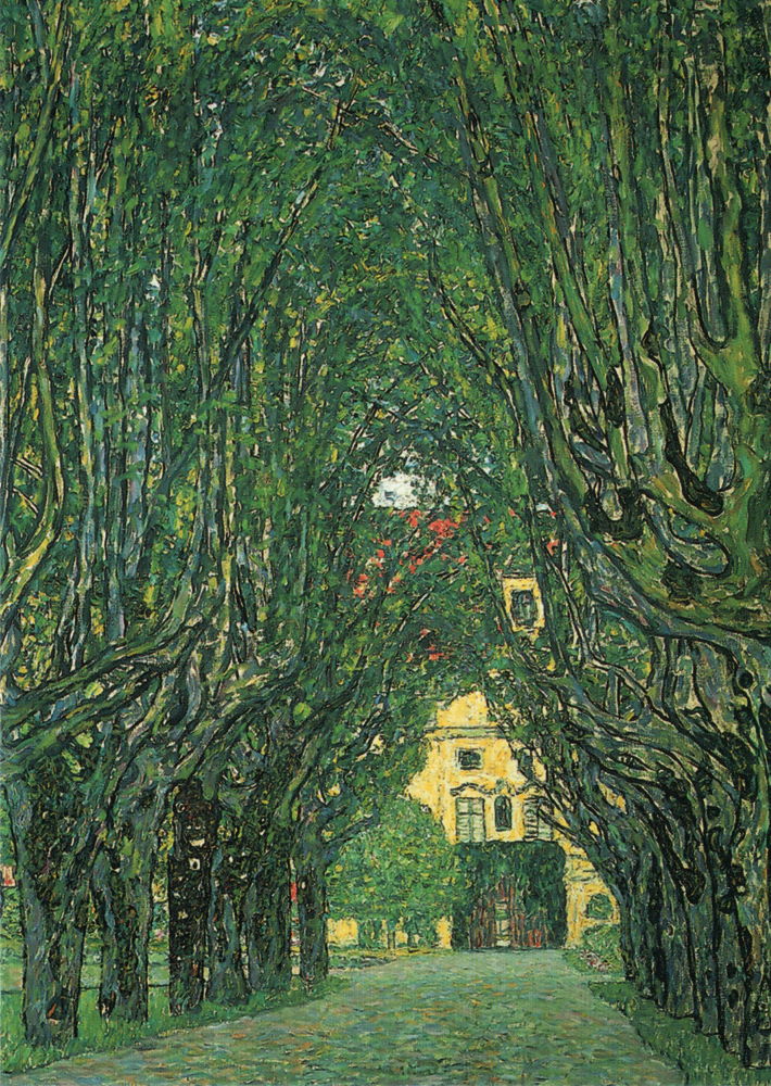 Kunstkarte Gustav Klimt "Allee im Park von Schloss Kammer (Ausschnitt)"