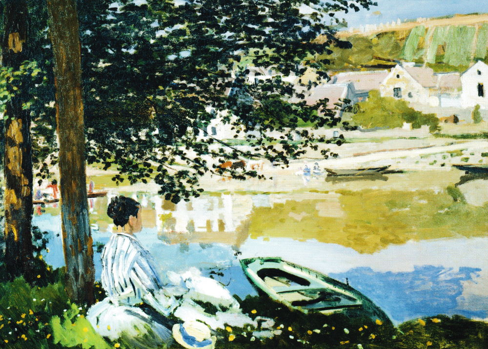 Kunstkarte Claude Monet "Am Ufer der Seine bei Bennecourt"