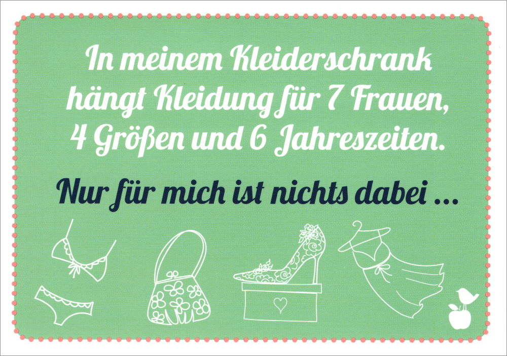 Postkarte Sprüche & Humor "In meinem Kleiderschrank"