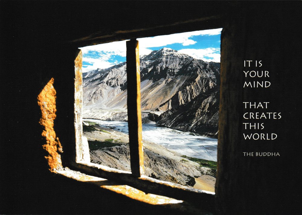 Postkarte "It is your mind that creates this world (The Buddha)"