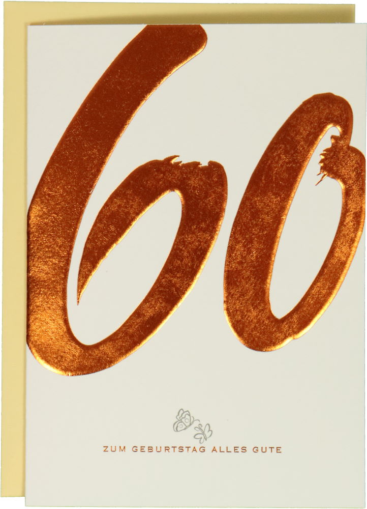 Glückwunschkarte Geburtstag: KalliGraphik Zum 60. Geburtstag alles Gute