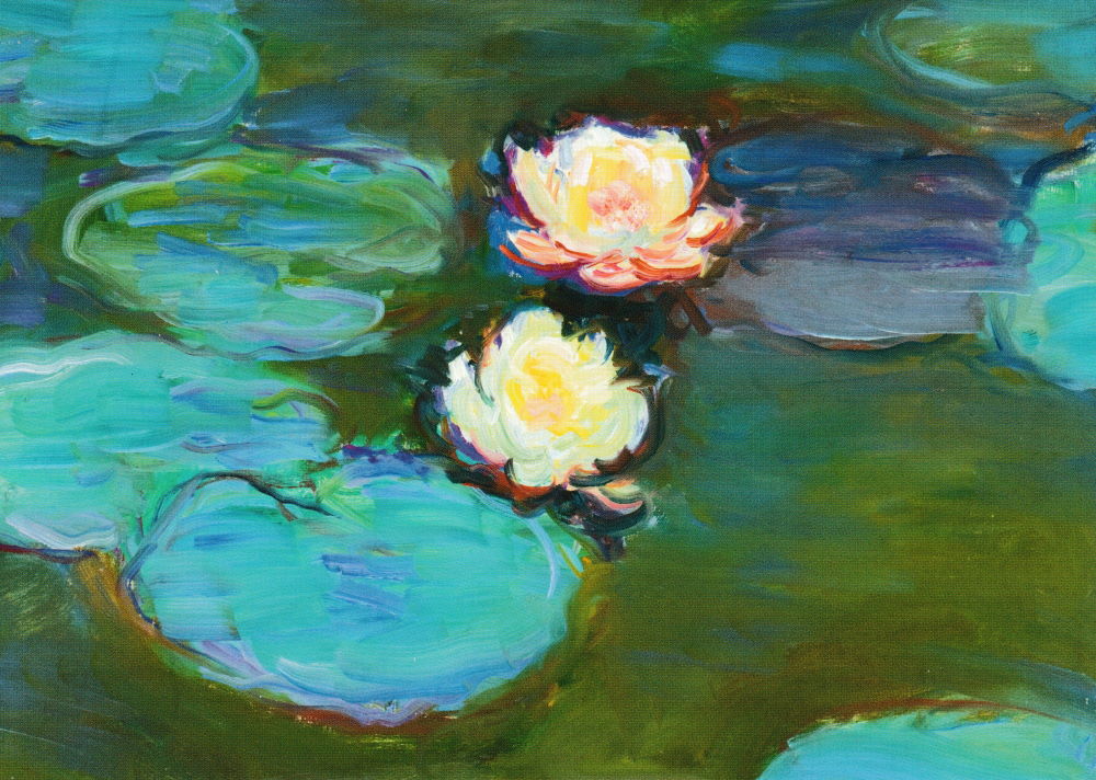 Kunstkarte Claude Monet "Gelbe Seerosen"