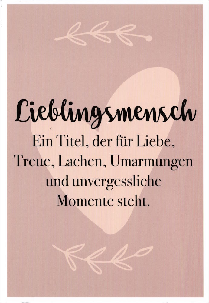 EuroformatPostkarte Lieblingsmensch "Lieblingsmensch