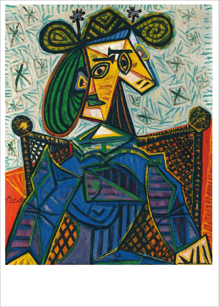 Kunstkarte Pablo Picasso "Femme assise dans un fauteuil"