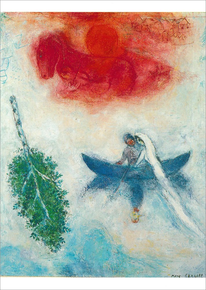 Kunstkarte Marc Chagall "Die Barke"