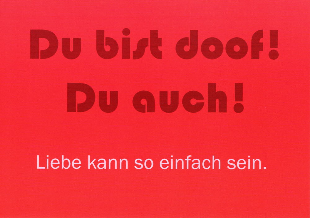 Postkarte Sprüche & Humor "Du bist doof! Du auch!"