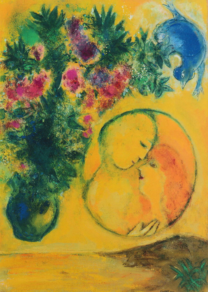 Kunstkarte Marc Chagall "Sonne und Mimosen"