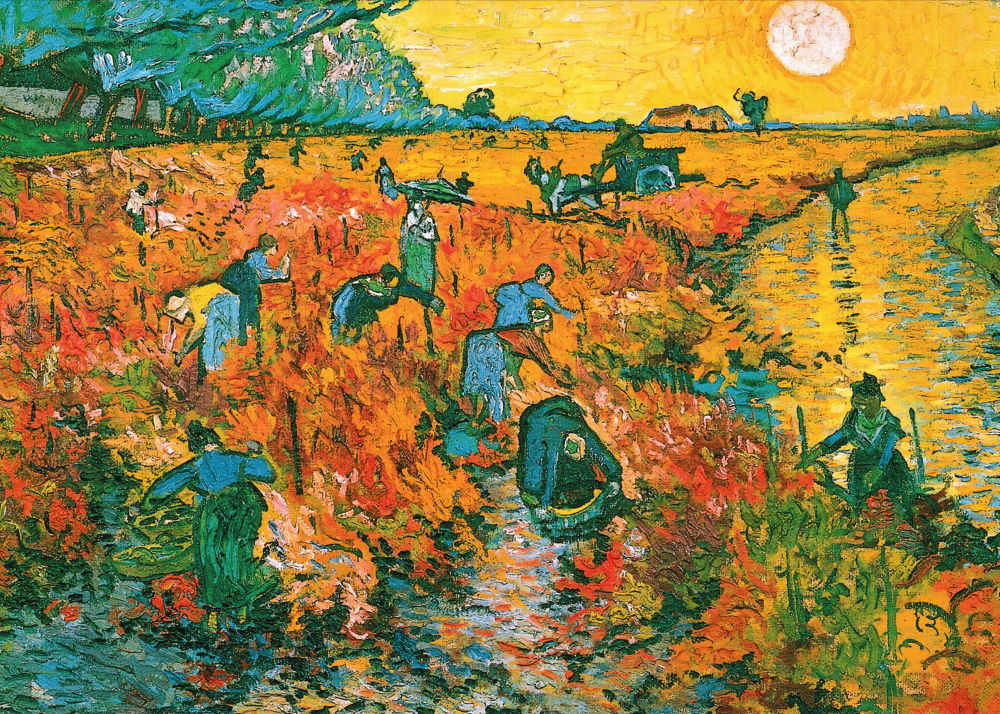 Kunstkarte Vincent van Gogh "Die roten Weinberge von Arles"