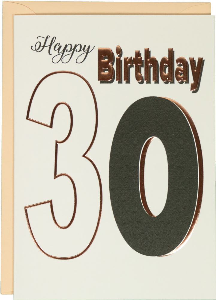 Glückwunschkarte Geburtstag: Donna May Happy Birthday - Zum Dreißigsten!