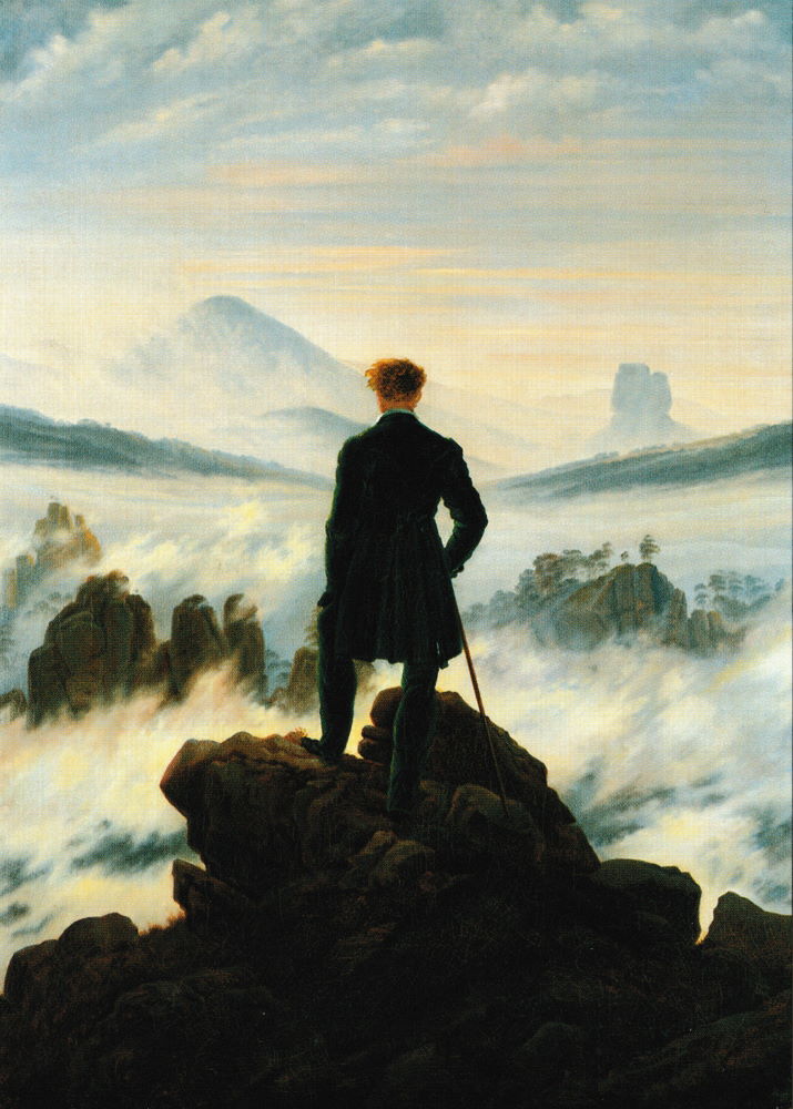 Kunstkarte Caspar David Friedrich "Wanderer über dem Nebelmeer"