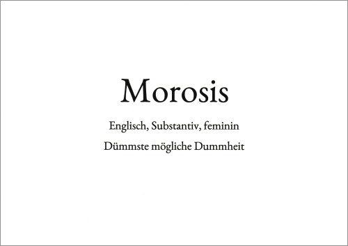 Wortschatz-Postkarte "Morosis"