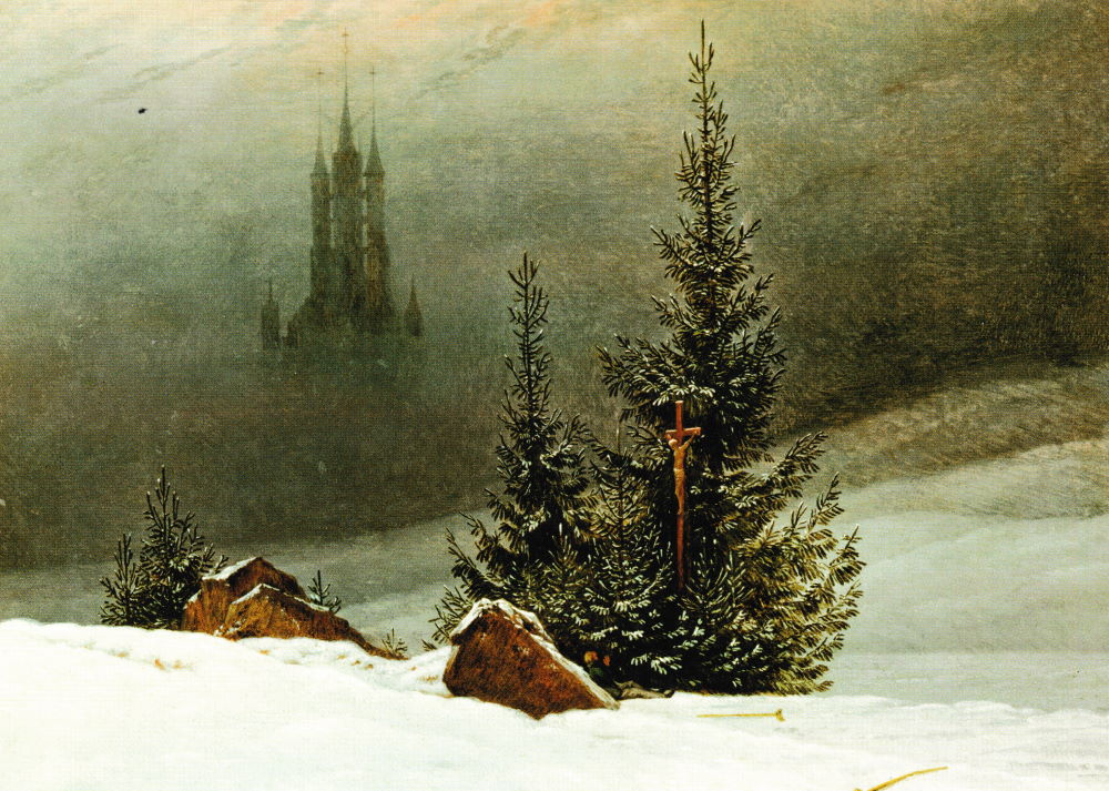 Kunstkarte Caspar David Friedrich "Winterlandschaft mit"