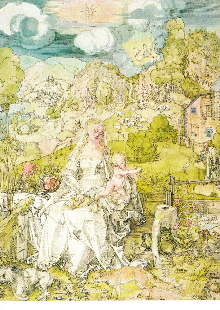 Kunstkarte Albrecht Dürer "Madonna mit den Tieren"