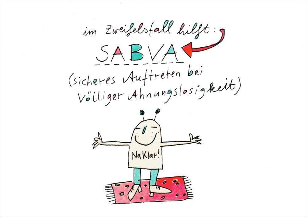 Postkarte "Im Zweifelsfall hilft: SABVA"