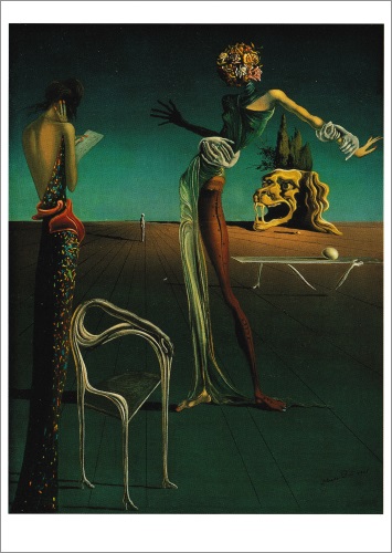 Kunstkarte Salvador Dalí "Frau mit Rosenkopf"