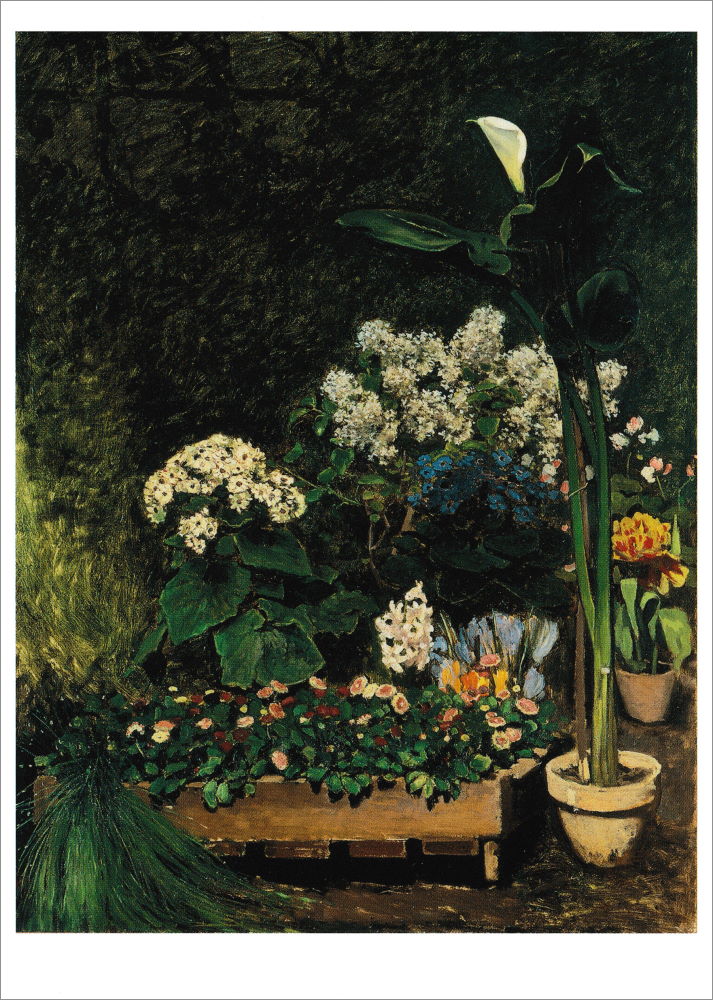 Kunstkarte Pierre Auguste Renoir "Blumen im Gewächshaus"