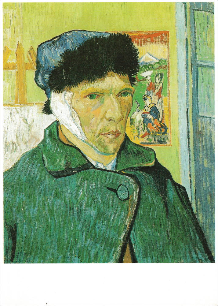 Kunstkarte Vincent van Gogh "Selbstportrait mit bandagiertem Ohr"