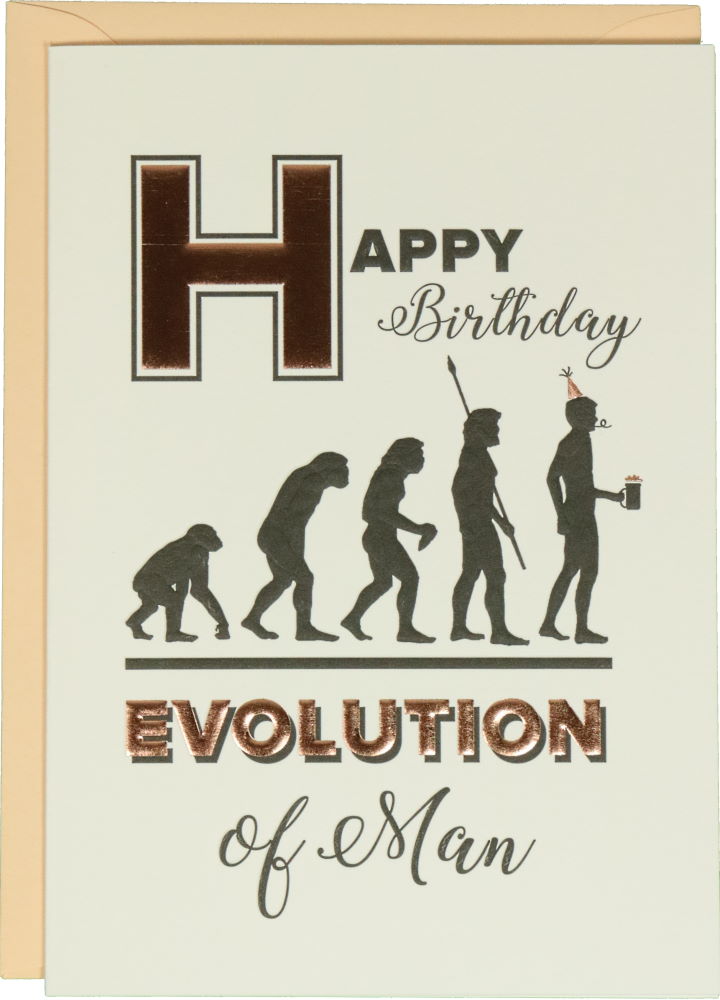 Glückwunschkarte Geburtstag: Donna May Happy Birthday - Evolution of Man!