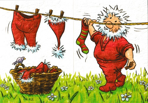 Faltpostkarte "Weihnachtsmann"