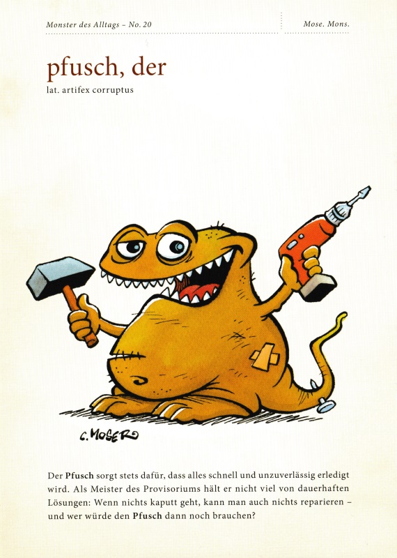 Postkarte "Monster des Alltags - No. 20: pfusch, der"