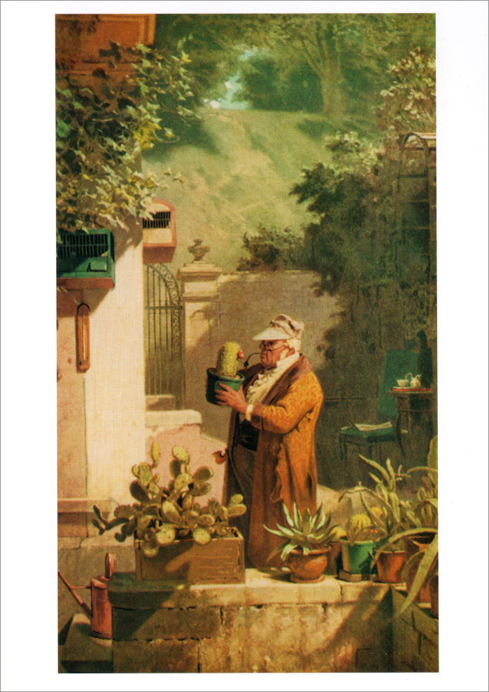 Kunstkarte Carl Spitzweg "Der Kaktusfreund"