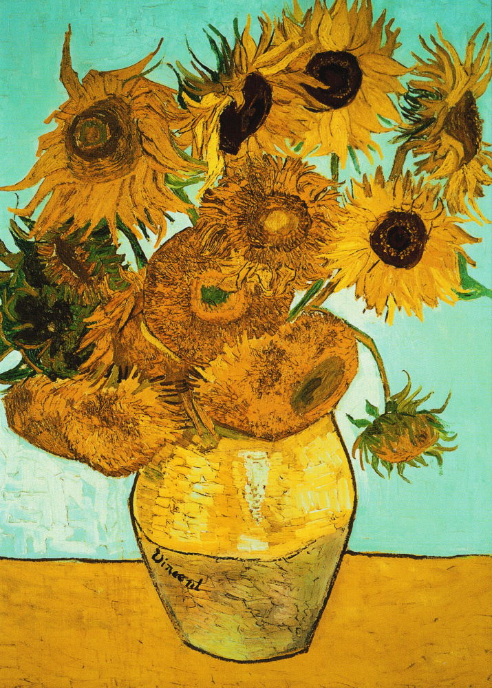 Kunstkarte Vincent van Gogh "Vase mit Sonnenblumen"