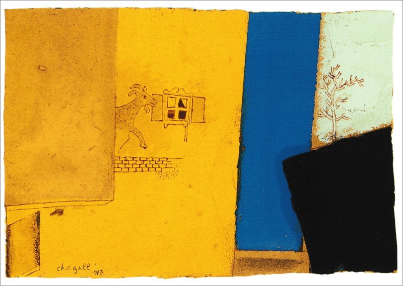 Kunstkarte Marc Chagall "Komposition mit Ziege"