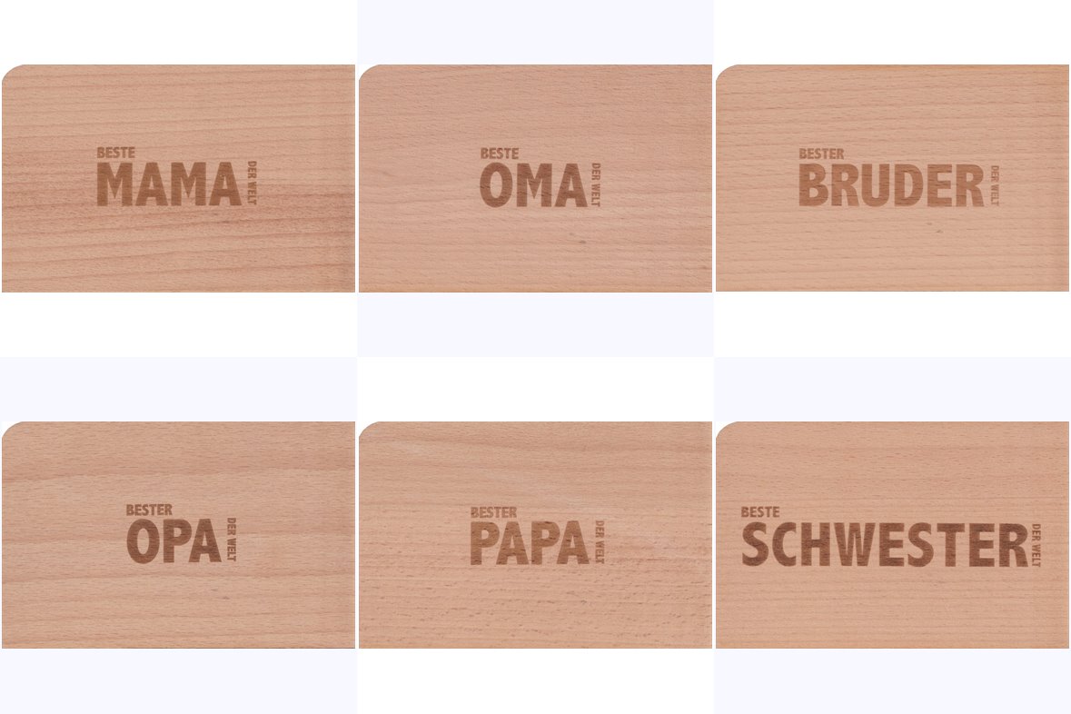HolzpostkartenSet "Beste Familie der Welt"