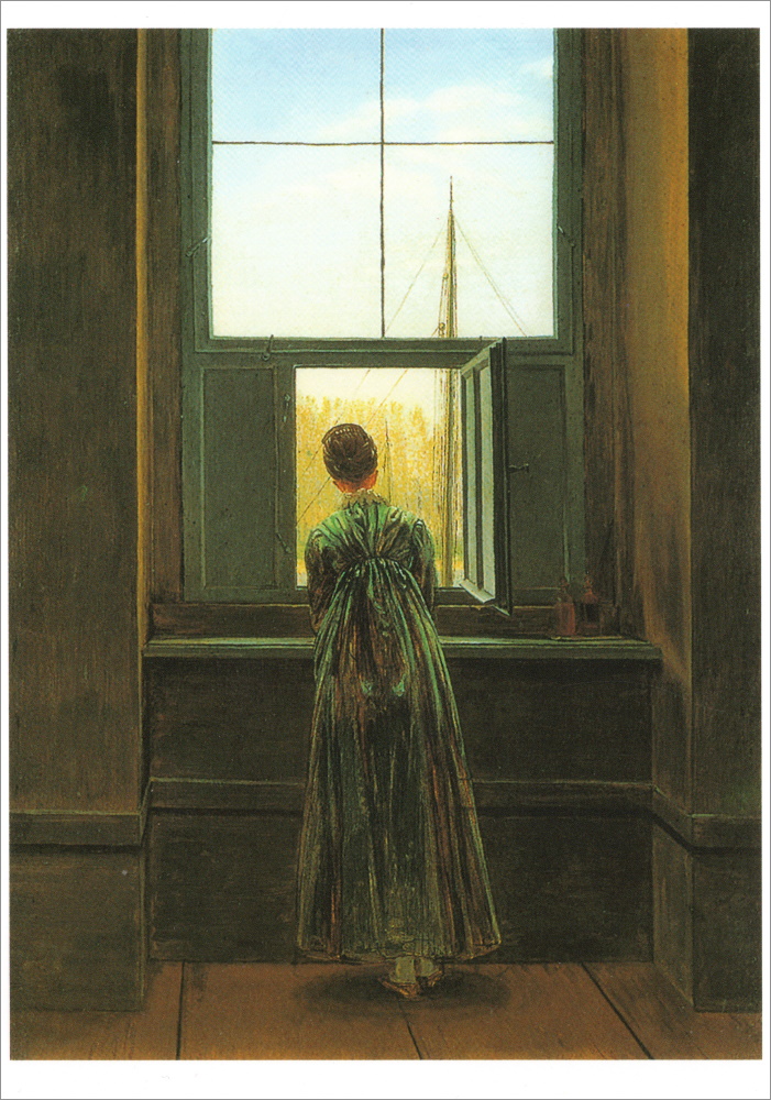 Kunstkarte Caspar David Friedrich "Frau am Fenster"