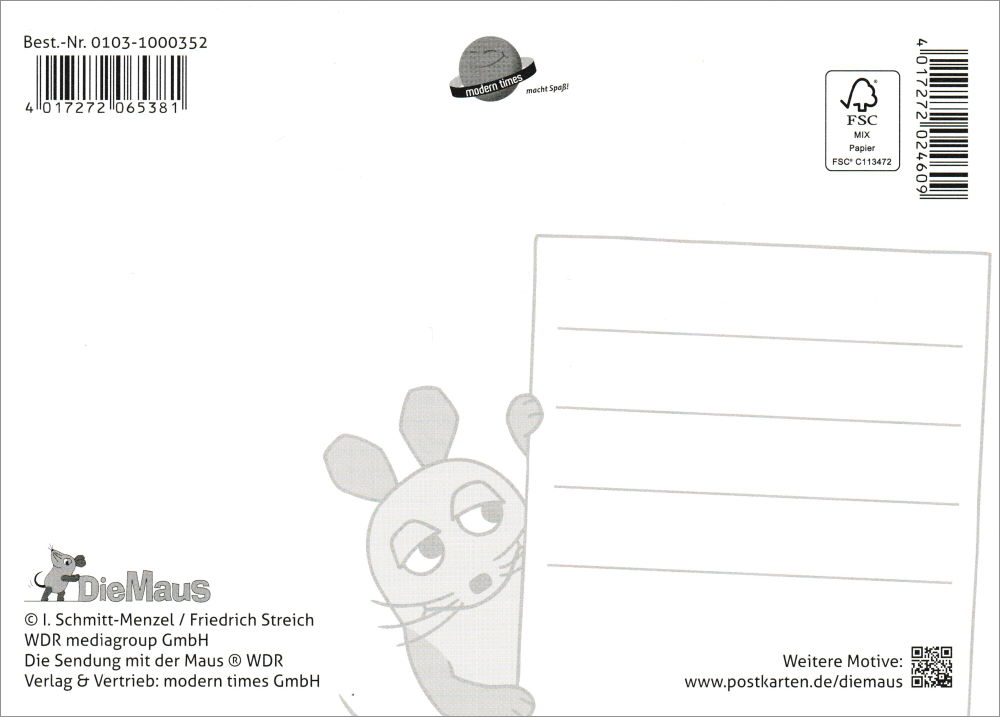 Postkarte "Sendung mit der Maus: Sonnenuntergang"