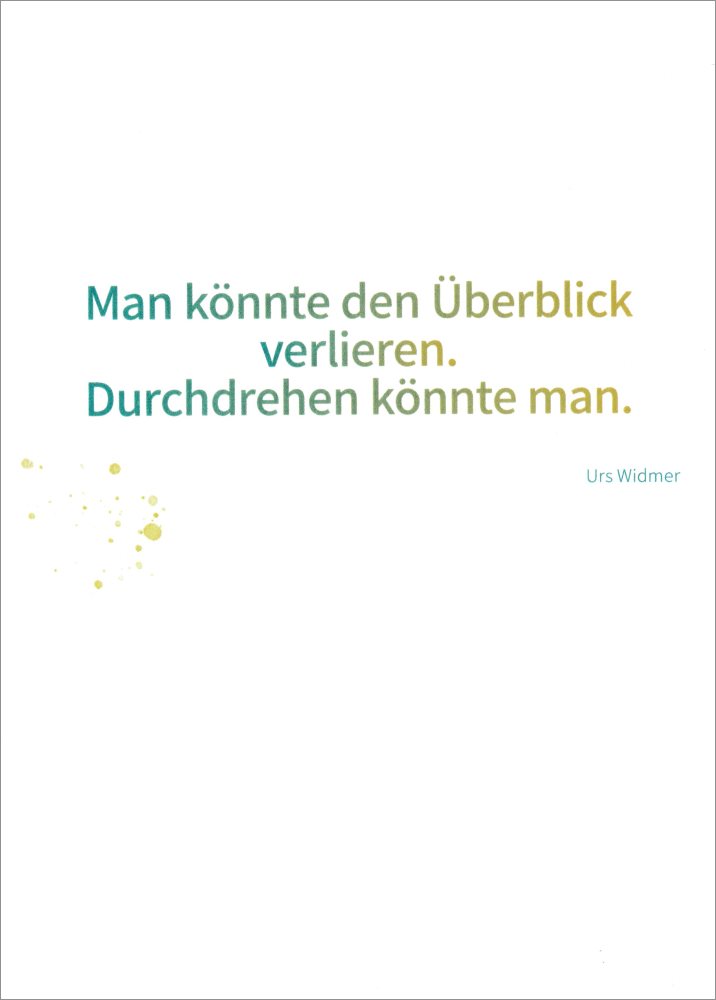 Postkarte Sprüche & Humor "Man könnte den Überblick"
