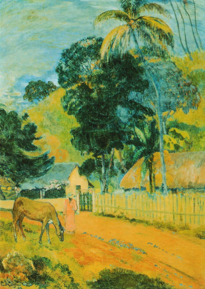 Kunstkarte Paul Gauguin "Ein Pferd auf der Straße"